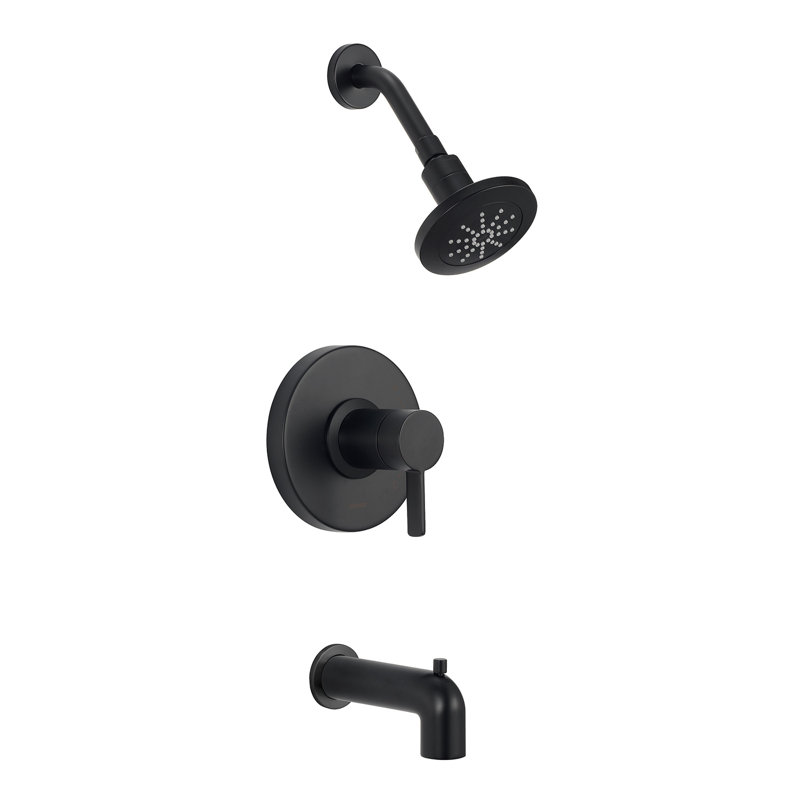 Amalfi Single Handle Tub and Shower Faucet, Satin Black, 1.75 GPM