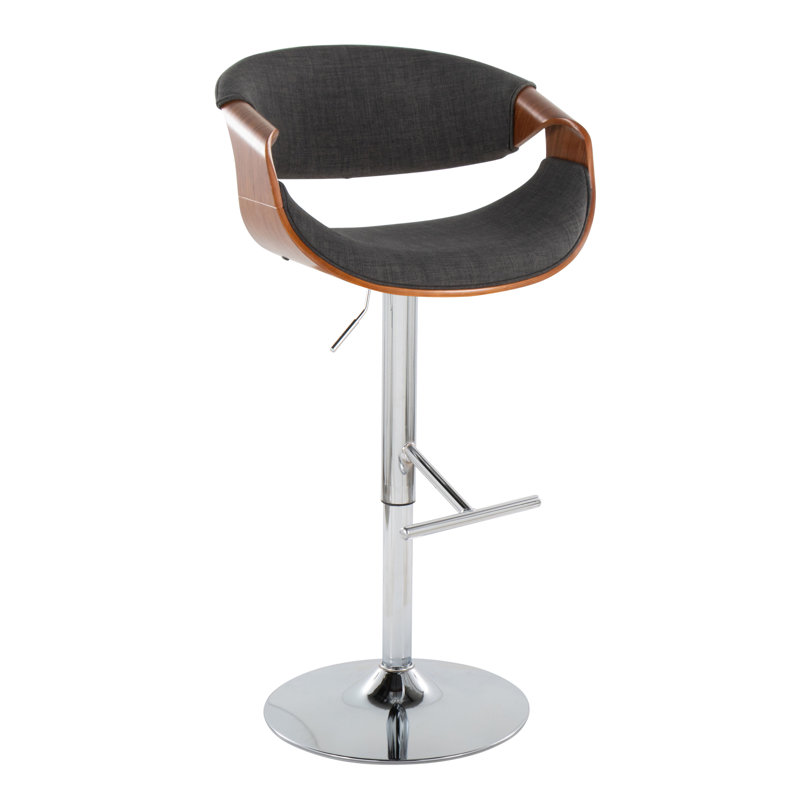 Ensemble de 2 tabourets de bar réglables en tissu gris anthracite