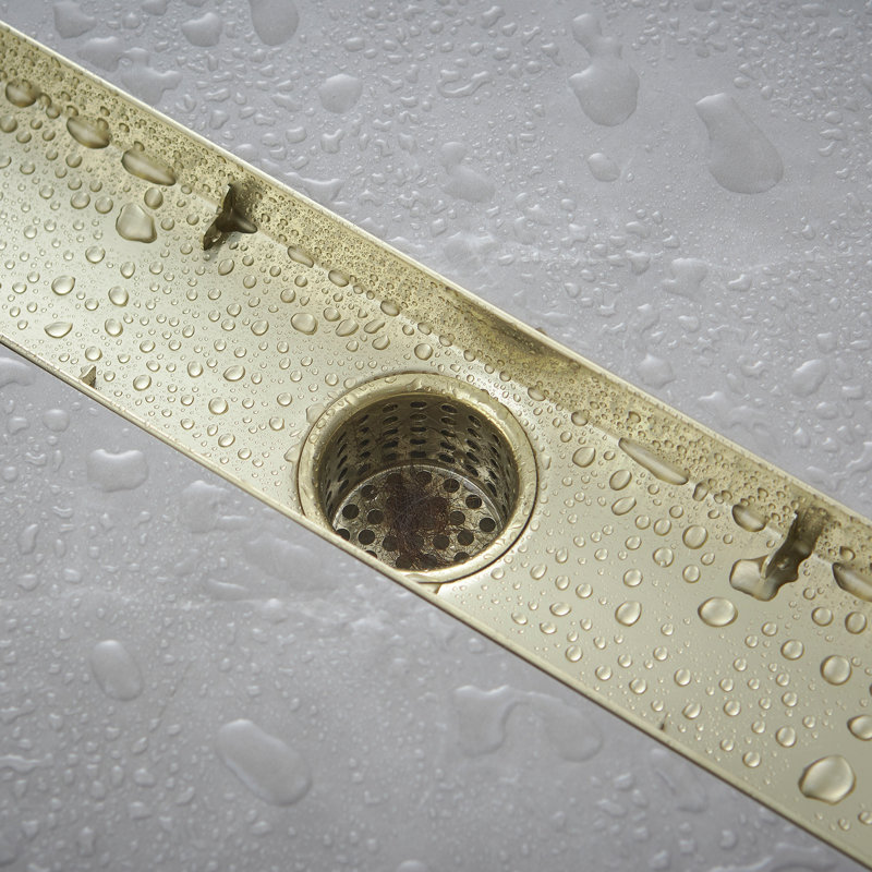 24-Inch Brushed Gold Stainless Steel Linear Shower Drain