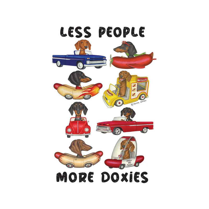 8 Dachshunds In Vehicles - Wrapped Canvas Print, 20.32 cm H x 30.48 cm W