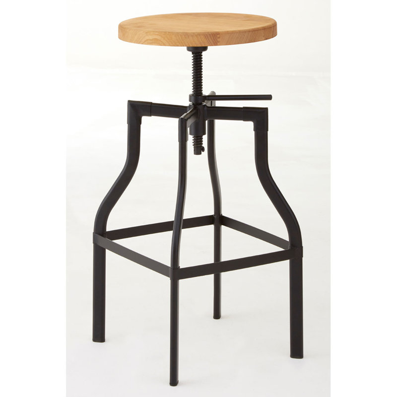Sevilla Adjustable Height Counter Stool with Metal Frame, Brown
