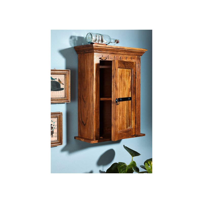 Oxford Solid Wood Wall Bathroom Cabinet, Honey