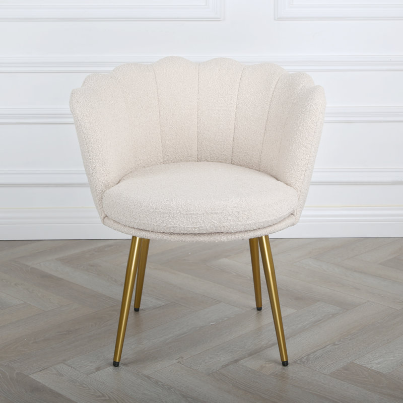 Elsfield - Boucle Scalloped Back Chair, Gold
