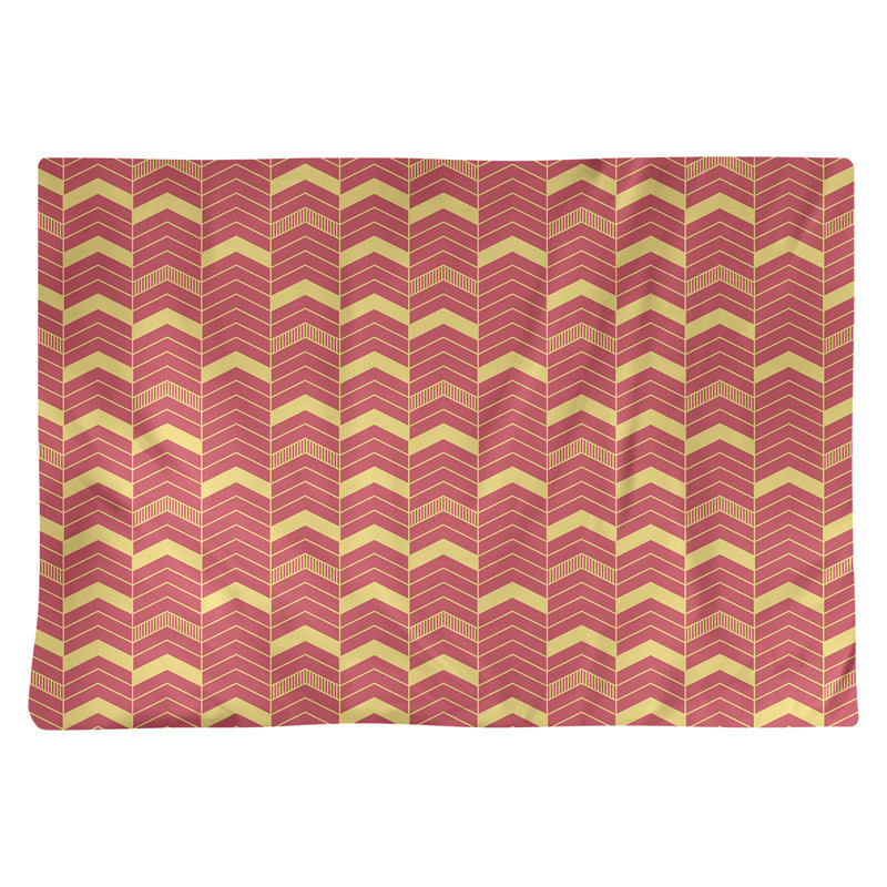 Récapitulatif à chevrons 18" lineed Stephenie, Rouge / Jaune, Polyester