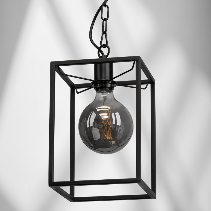 Airyana MATT BLACK CAGE PENDANT C/W CHAIN SUSPENTION