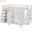 Lit mezzanine double en blanc avec de grands compartiments de rangement - Organisez vos tiroirs de chambre à coucher de conception moderne