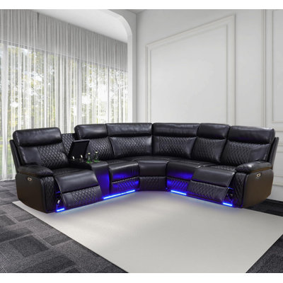 Canapé modulaire en cuir 3 pièces Vardia
