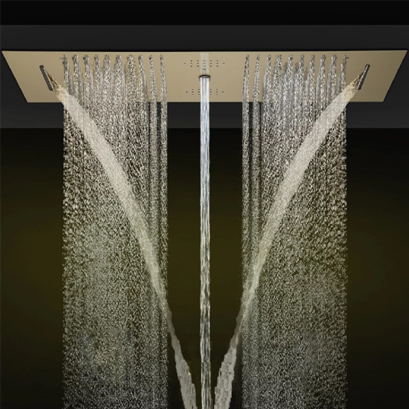 Système de douche thermostatique à 6 voies à DEL avec jets de massage corporel et douche à main Strera