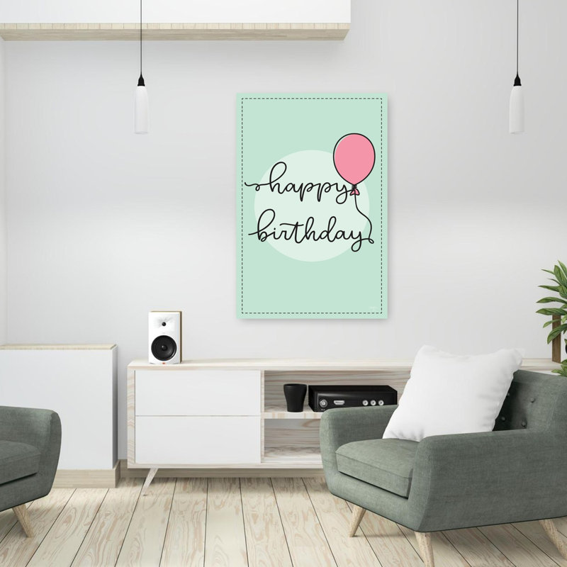 Happy Birthday, art contemporain, H 36 po x l 24 po