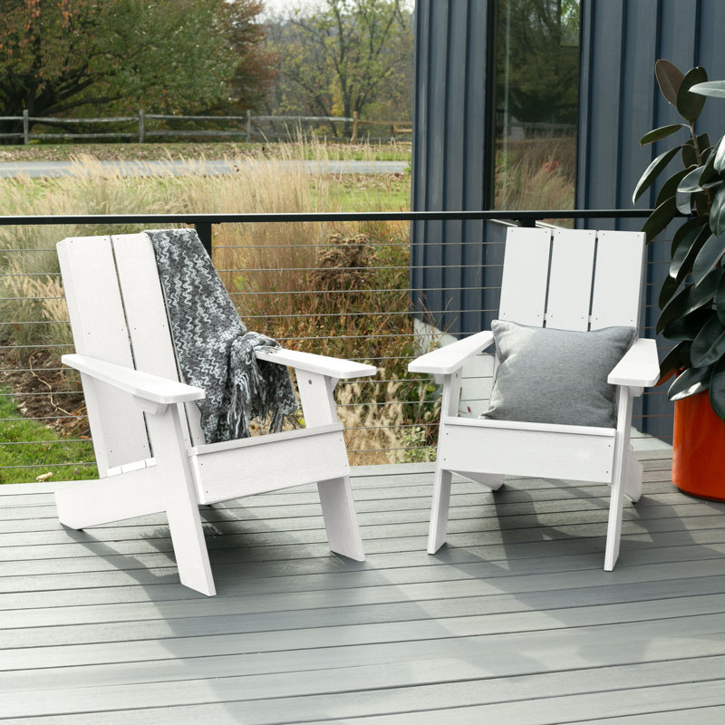 Chaise Adirondack en plastique Byrnes, Blanc