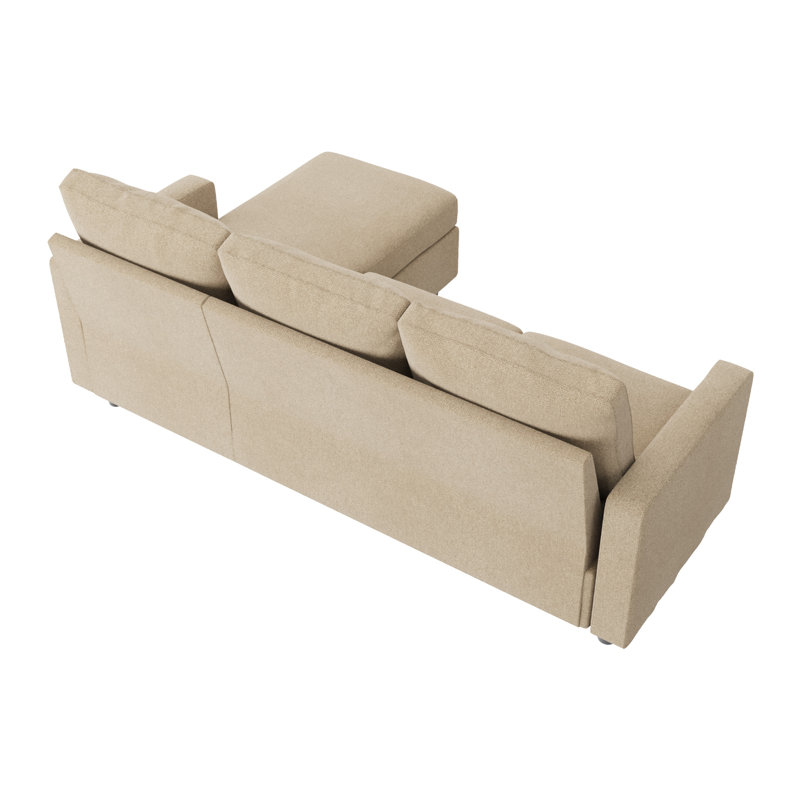 Canapé modulaire réversible en L rembourré, Beige
