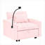 Canapé-lit convertible | 3-en-1 réglable pour les petits espaces, le salon, le dortoir, le bureau | Velours | Rose