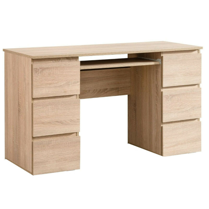 Theon Solid Wood Base Computer Desk, Sonoma