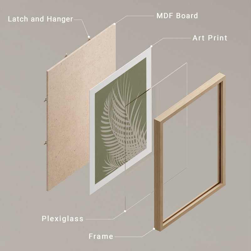 "Green Monstera", feuille de palmier vert, Naturel / naturel, H 16 po x l 12 po