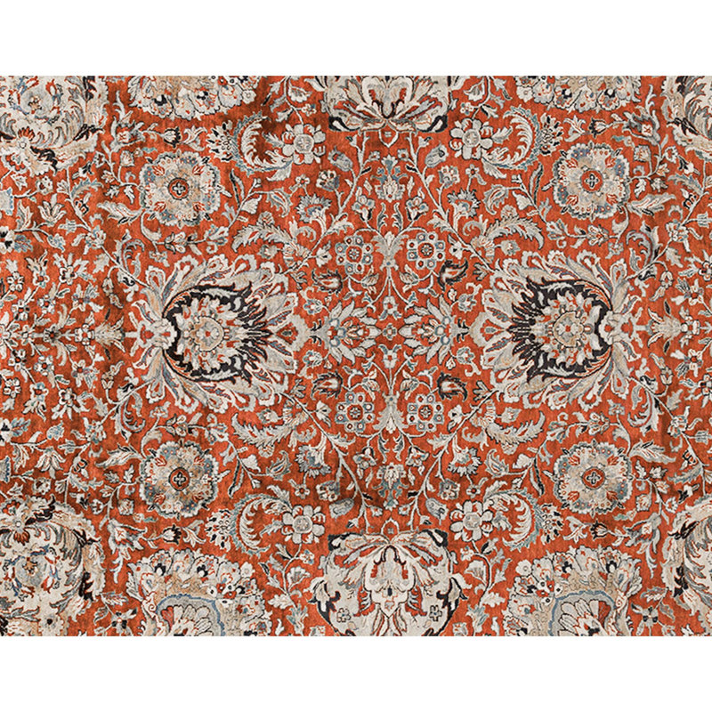 Hand Knotted Wool Area Rug in Red