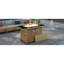 Foyer de table 43 po au gaz propane, foyer extérieur rectangulaire en osier à tissage ouvert de 60000 BTU avec pare-vent en verre pour terrasse extérieure - jaune et jaune moutarde
