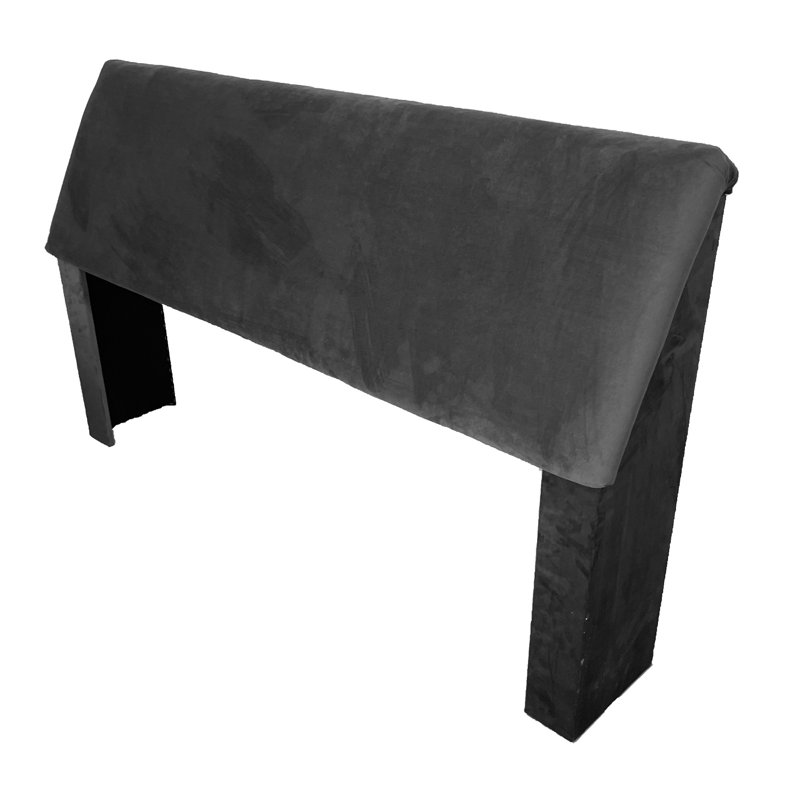 Tête de lit tapissier Taryiah, Tissu de suède ébène, Grand