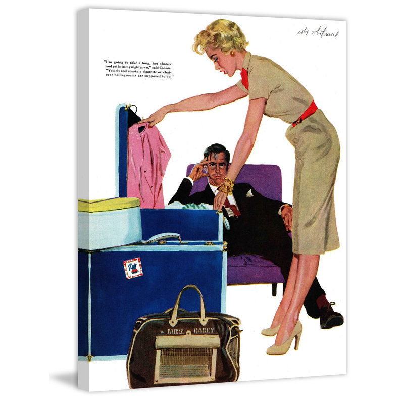 Reproduction de mode lune de miel sur toile tendue Vintage Fashion, H 52 po x l 40 po x P 1,5 po