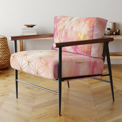 Chaise d'appoint Boho Mandala - Mandala rose - Fauteuil Boho Glam Bloom II