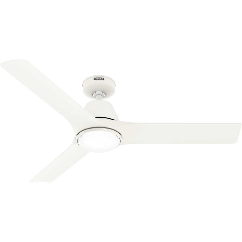 Hunter 52 Inch Aeronaut  Wi-Fi ENERGY STAR® Damp Rated Ceiling Fan With Lights And Remote, White, White