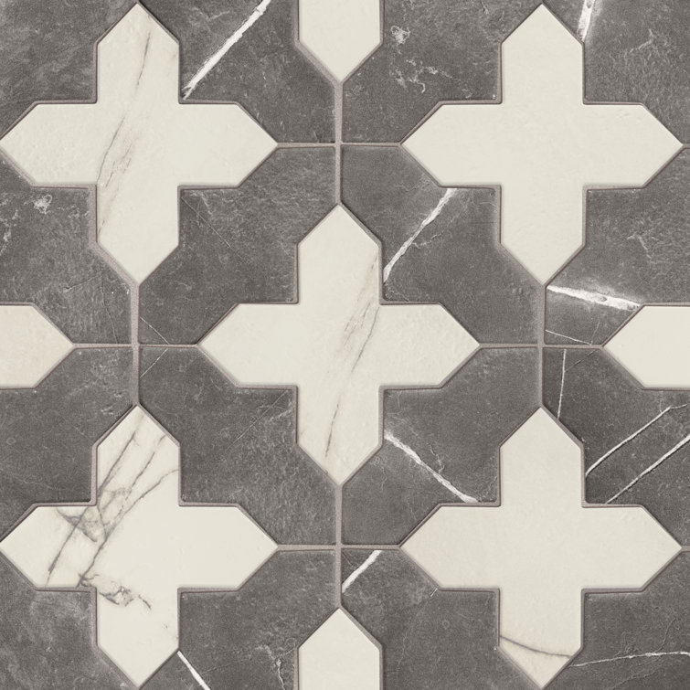 Istanbul Squire Shield With Cross 6 In. X 8-3/8 In. Porcelain Floor And Wall Tile Kit