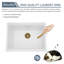 Évier de service encastré en quartz blanc de 21 po avec accessoires dorés Mocoloo-133704488