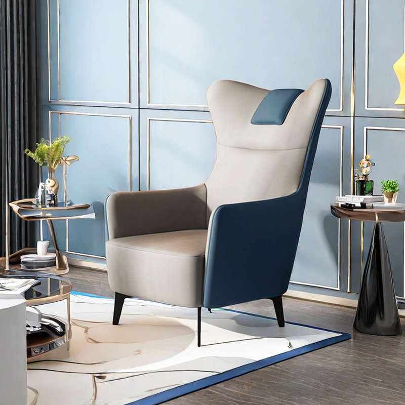 Fauteuil inclinable Skylor, Gris / bleu