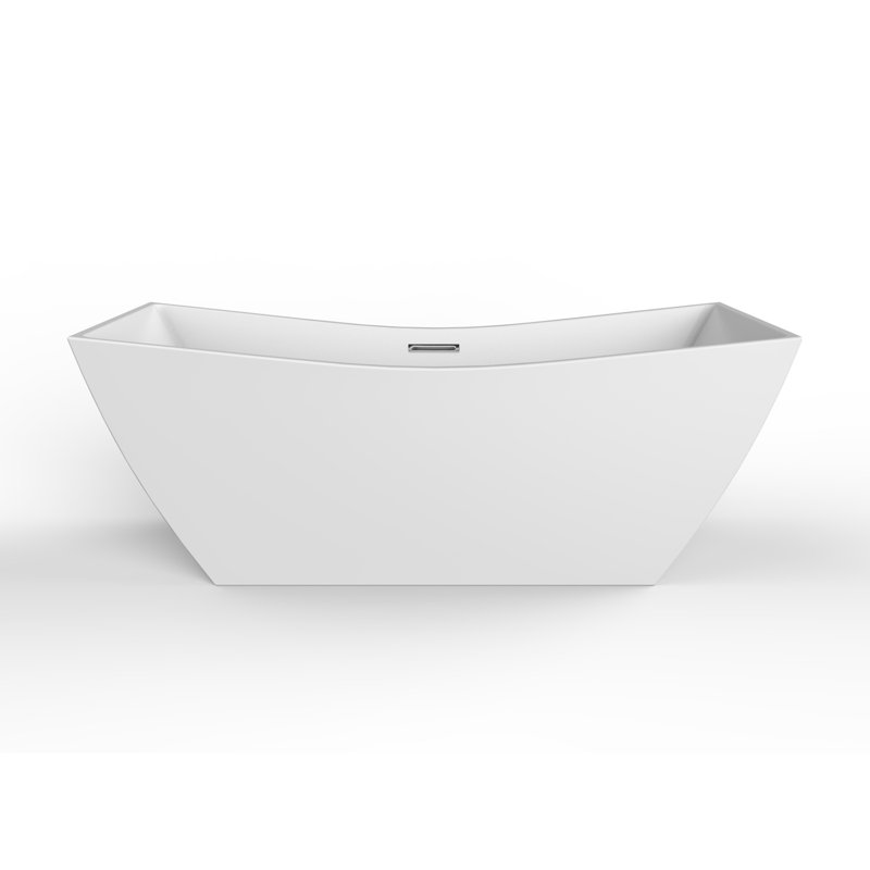 Tanya 71'' x 31.13'' Soaking Acrylic Bathtub, Polished Nickel