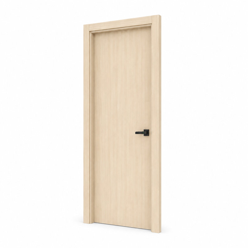 DEPOT E-SHOP 24 in. x 80 in. PVC AquaDoor Kit - Waterproof Interior Slab Door with Adjustable WPC Frame, Weatherstrip and Trim Molding for Bathroom, Kitchen and Laundry Room - Light Oak