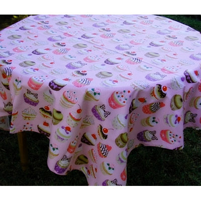 Nappe carrée 100% coton French Pink Cupcake