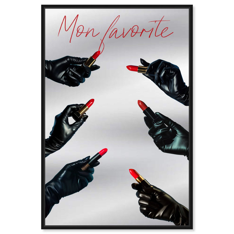 Mon Favorite Fashion and Glam Framed Mirror by Oliver Gal, Black