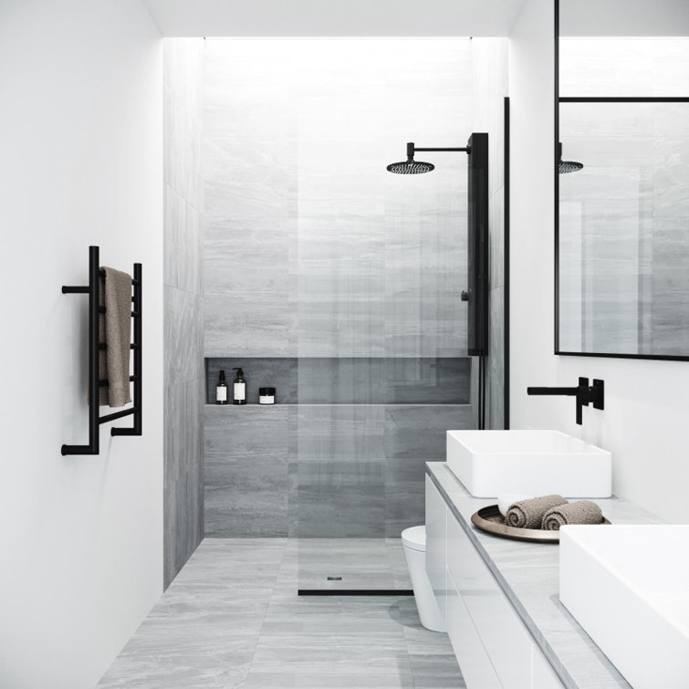 Zenith 34" W x 74" H Fixed Frameless Shower Screen with 3/8" Glass