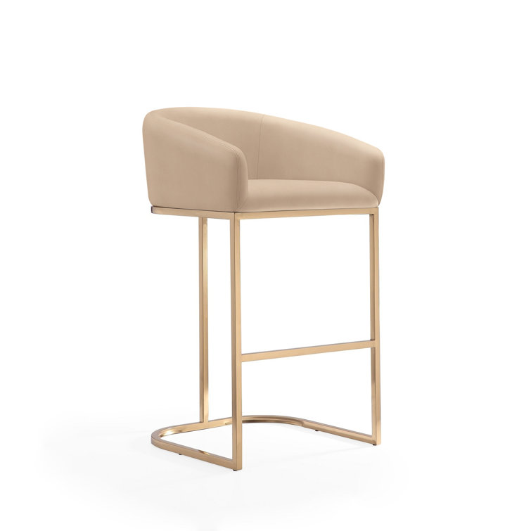 Lioba Upholstered Counter Stool with Metal Frame