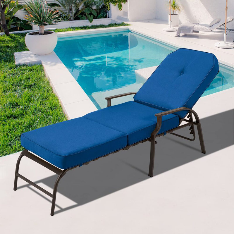 Méridienne réglable pour l'extérieur, Bleu