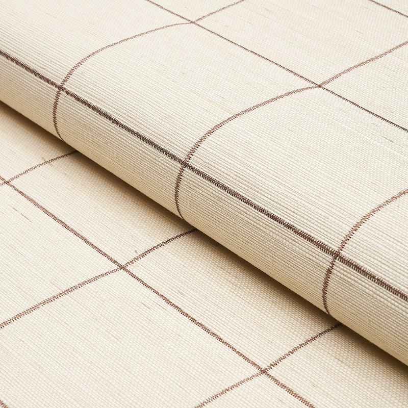 Papier peint en sisal brodé Windowpane, Java