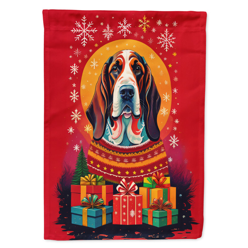 Drapeau de maison de Noël en polyester double face H 40 po x l 28 po