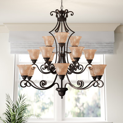Hopson 15 - Light Dimmable Tiered Chandelier