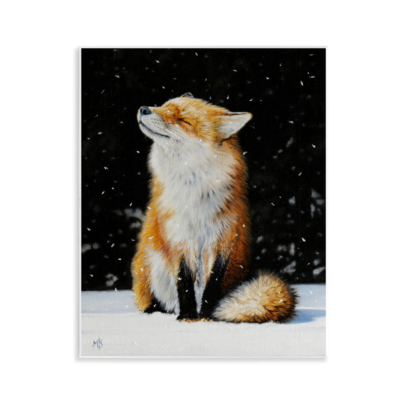 «Blissful Fox with Snowflakes», art mural par Mark Kelso