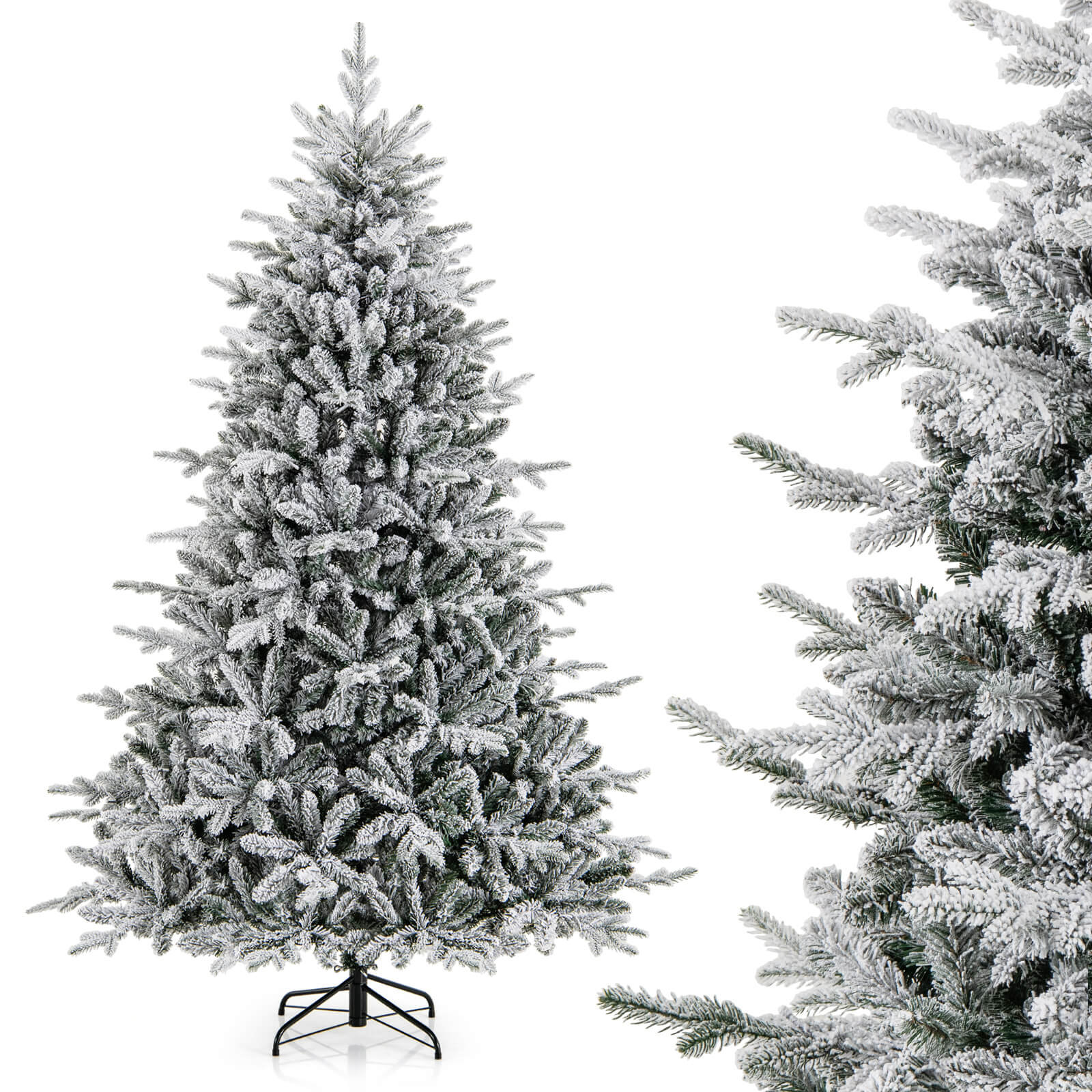 Frosted 7' Pre-Lit Pine Christmas Tree, 7'