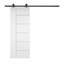 Panelled and Metal Primed Barn Door with Installation Hardware Kit-59934743-112934859