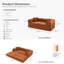 Canapé-lit convertible orange 77,91 po avec oreiller cylindrique - Canapé-lit pliant en velours côtelé avec structure fixe-2099230075