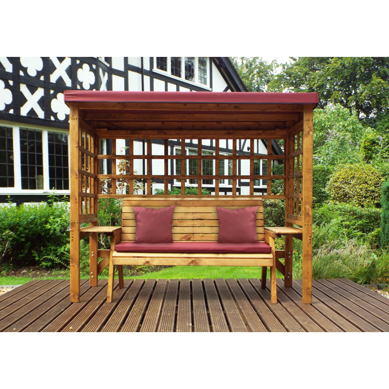 Figueroa Solid Wood Outdoor Bench, Burgundy