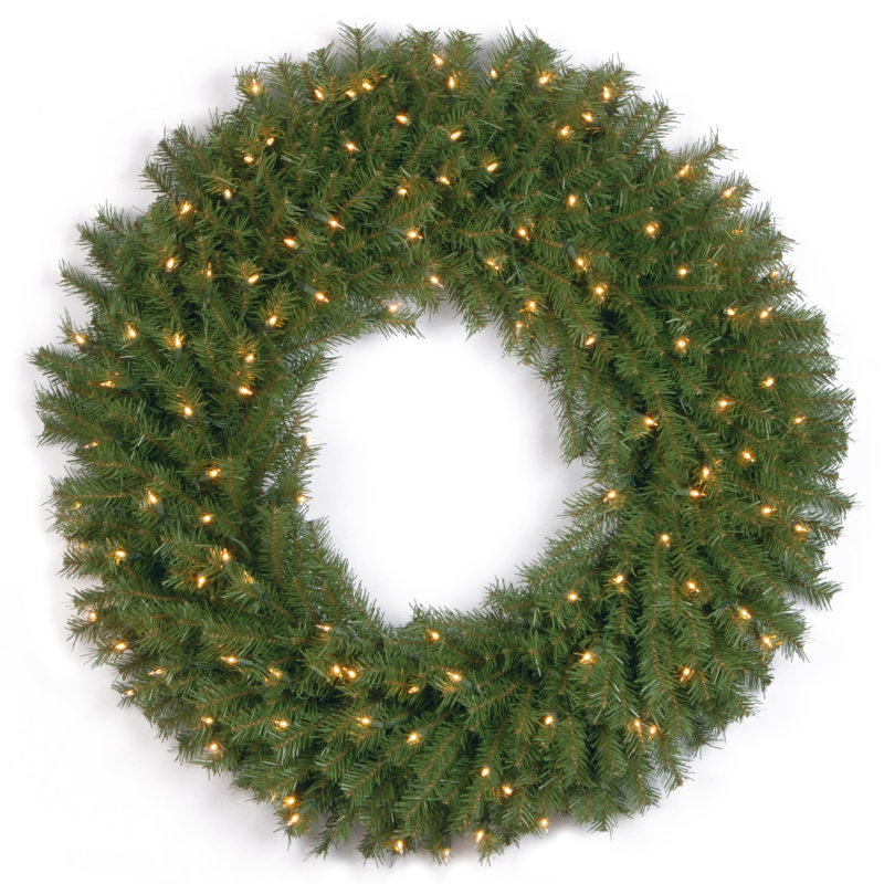 Kalk 36 in. Norwood Fir Wreath, Clear Lights