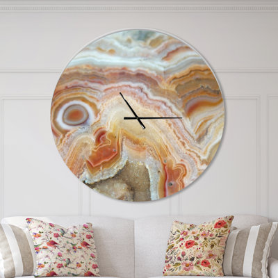 Strips and Ovals on Agate - Modern wall clock