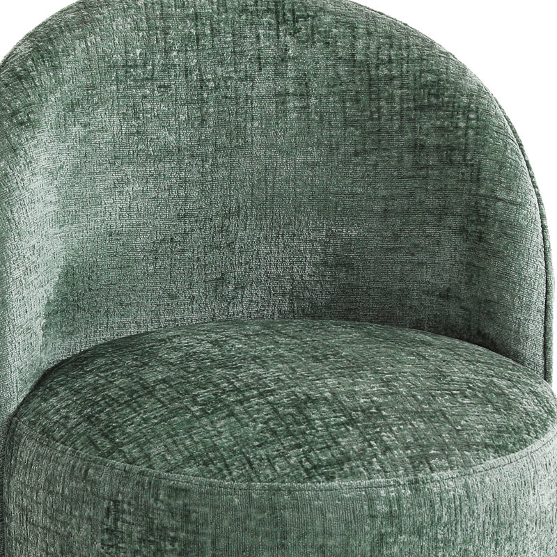 Chaise pivotante intégrée en tissu, Chenille verte
