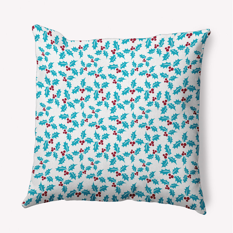 Coussin décoratif en polyester floral, 16 po x 16 po, Carré
