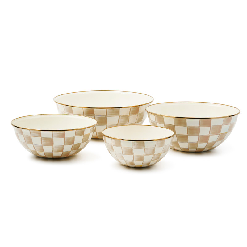 Mocha Check Medium Everyday Bowl, 13"