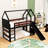 Twin Loft Bed With Slide, Reversible Ladders, Shelves And Safety Guardrails-549178886