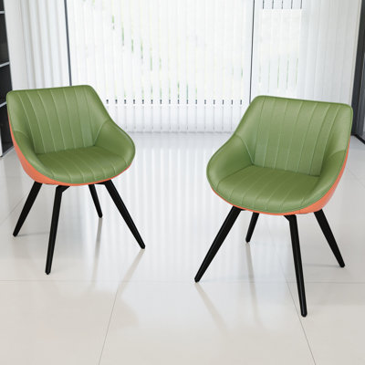A Set Of 2 Dining Chairs, Medieval Modern Kitchen Dining Chair, PU Decorative Chairs With Metal Legs, Suitable For Home&Kitchen
