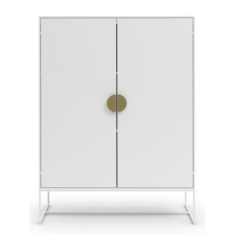 Asia Rectangle Accent Cabinet, White